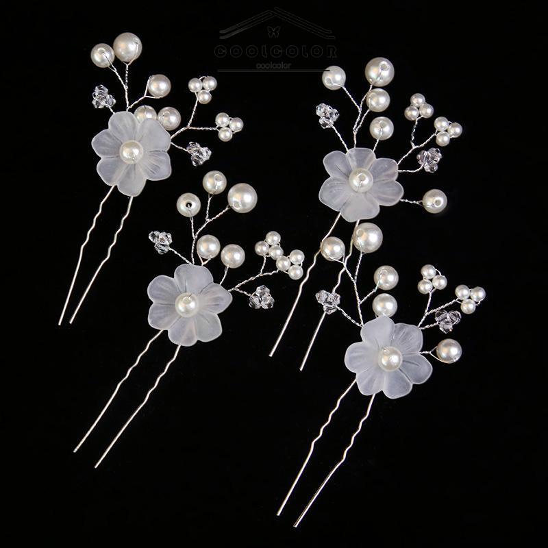 COD❤️Hairpin Hairpiece Aksesoris Hiasan Rambut Pesta Set Mutiara Bunga- cl