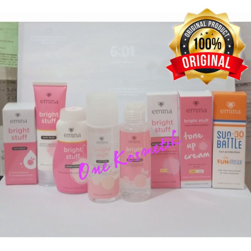 Paket Emina Bright Stuff isi 4 5 6 7 dan 7 + Serum Lengkap Komplit Original 100% BPOM