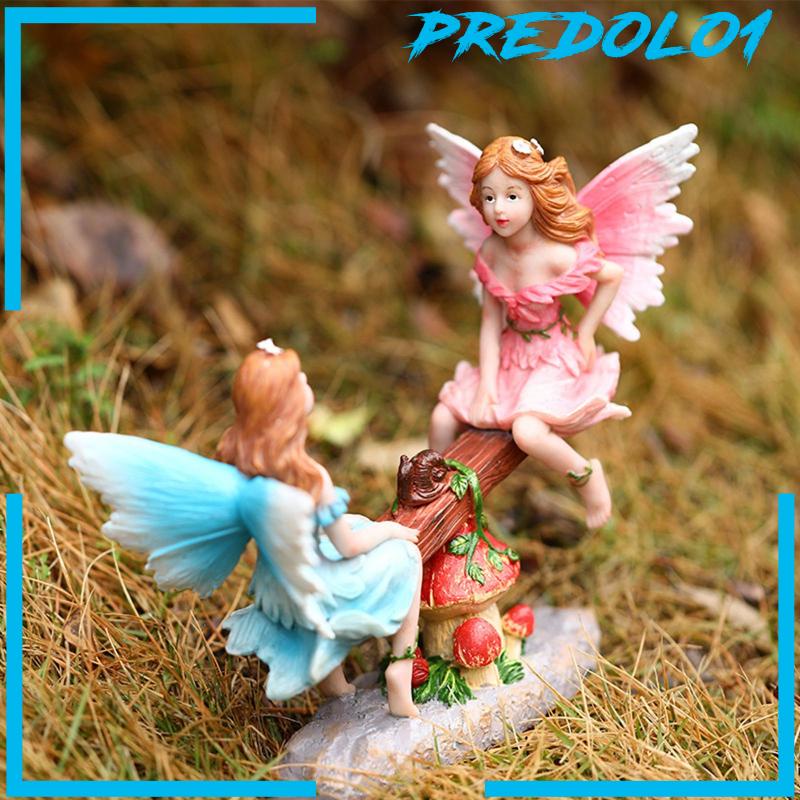 [Predolo1] Fairy Garden Figurines Ornament Mini Figurine for Backyard Lawn Decoration