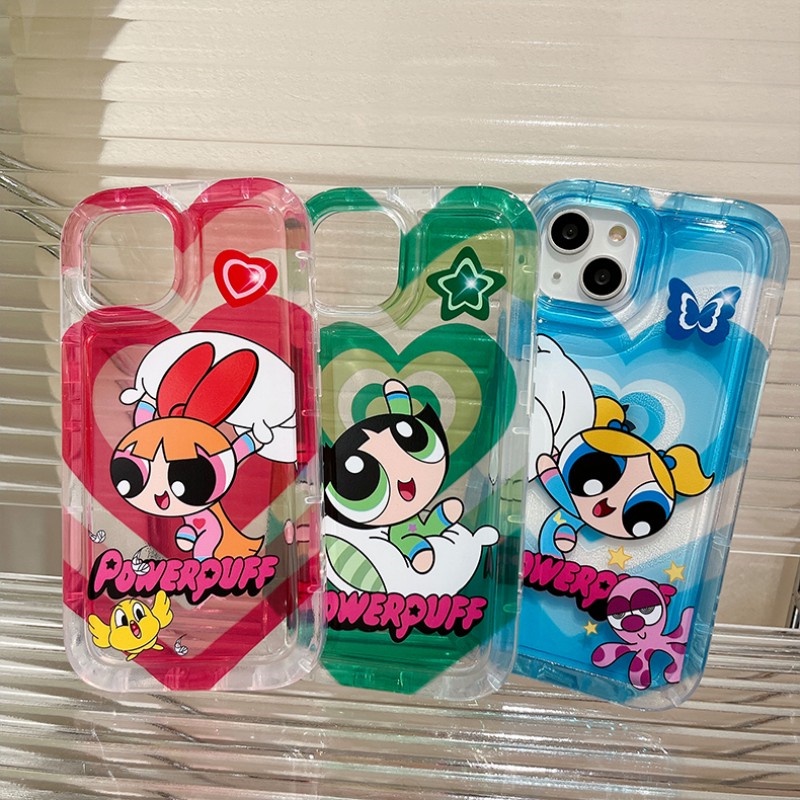 Casing Leart Cinta Untuk Realme C25Y C21Y C2 C25s C12 C11 2020 6i 5 5i 5s C33 C35 Realme C15 C11 2021 C1 C25 C20 C20A C3 Kartun Shockproof Airbag The Powerpuff Gadis Lembut Tpu Cover