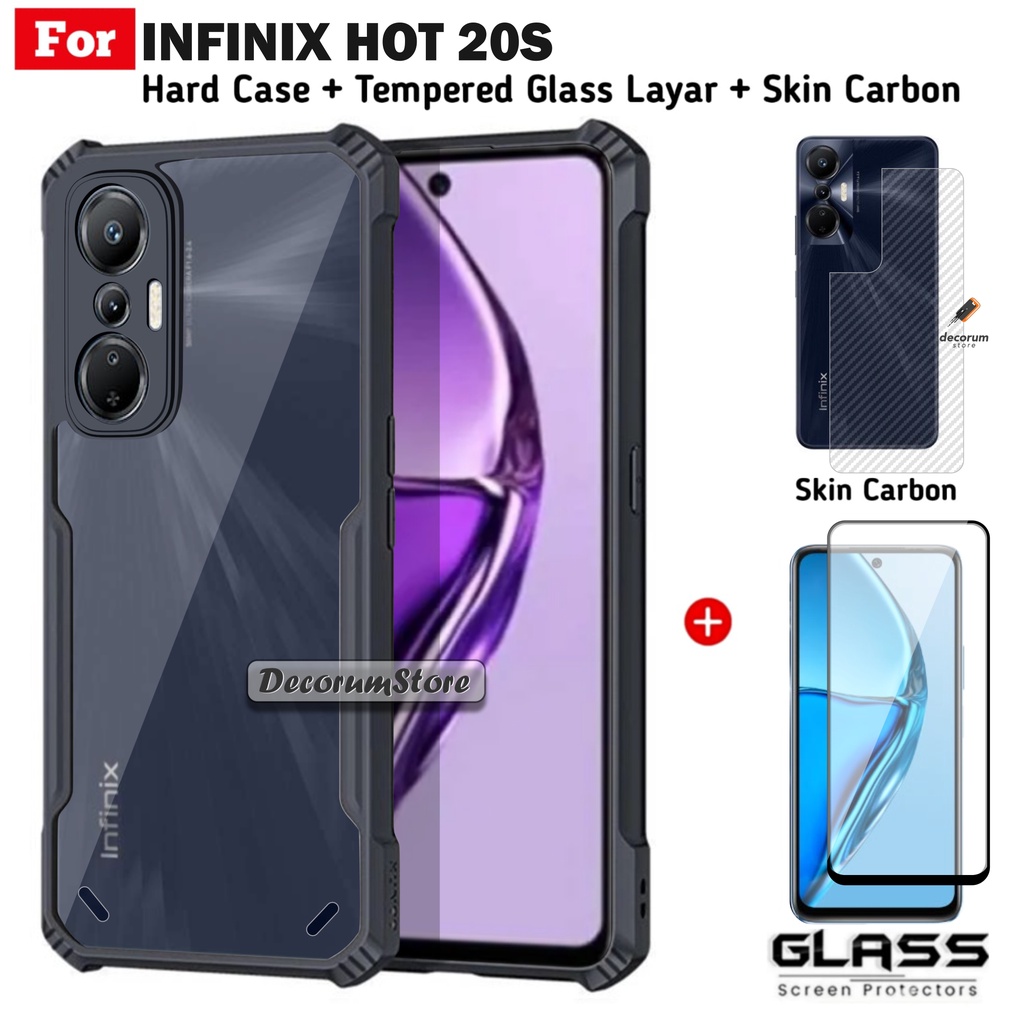 Case INFINIX HOT 20S Hard Case Shockproof Free Anti Gores Layar Dan Garskin Handphone