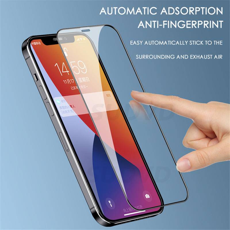 2pcs Full Cover Tempered Glass Untuk Iphone14 13 12 11 Pro MAX Plus Mini Pelindung Layar Untuk iPhone X XS MAX XR 7 8 6 6S Plus SE 2022 2020 14Plus 13Mini 12Mini Kaca