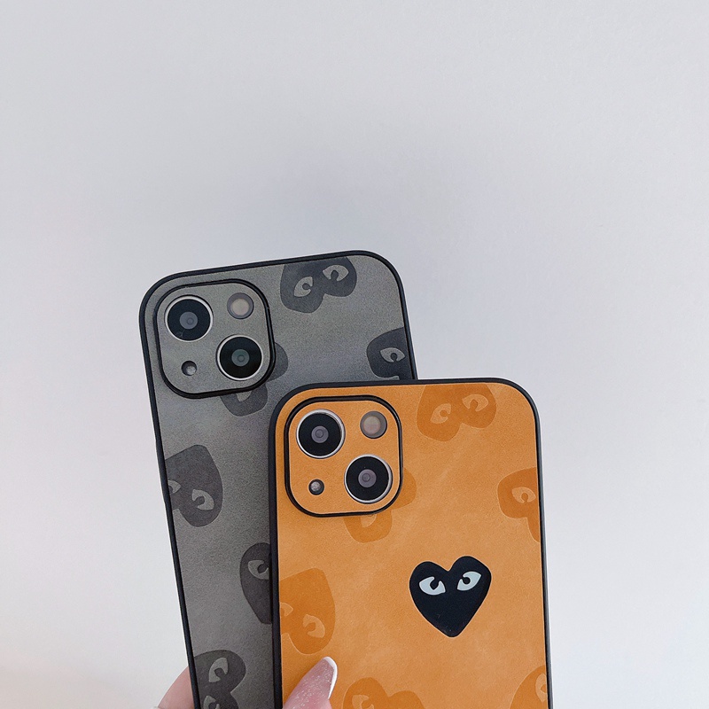 【Gradient Laser】Fashion Case IPhone 11 12 13 14 Pro Max X XR XS MAX 14 Plus Protect Case Man Fashion Gray Yellow Rei Kawakubo