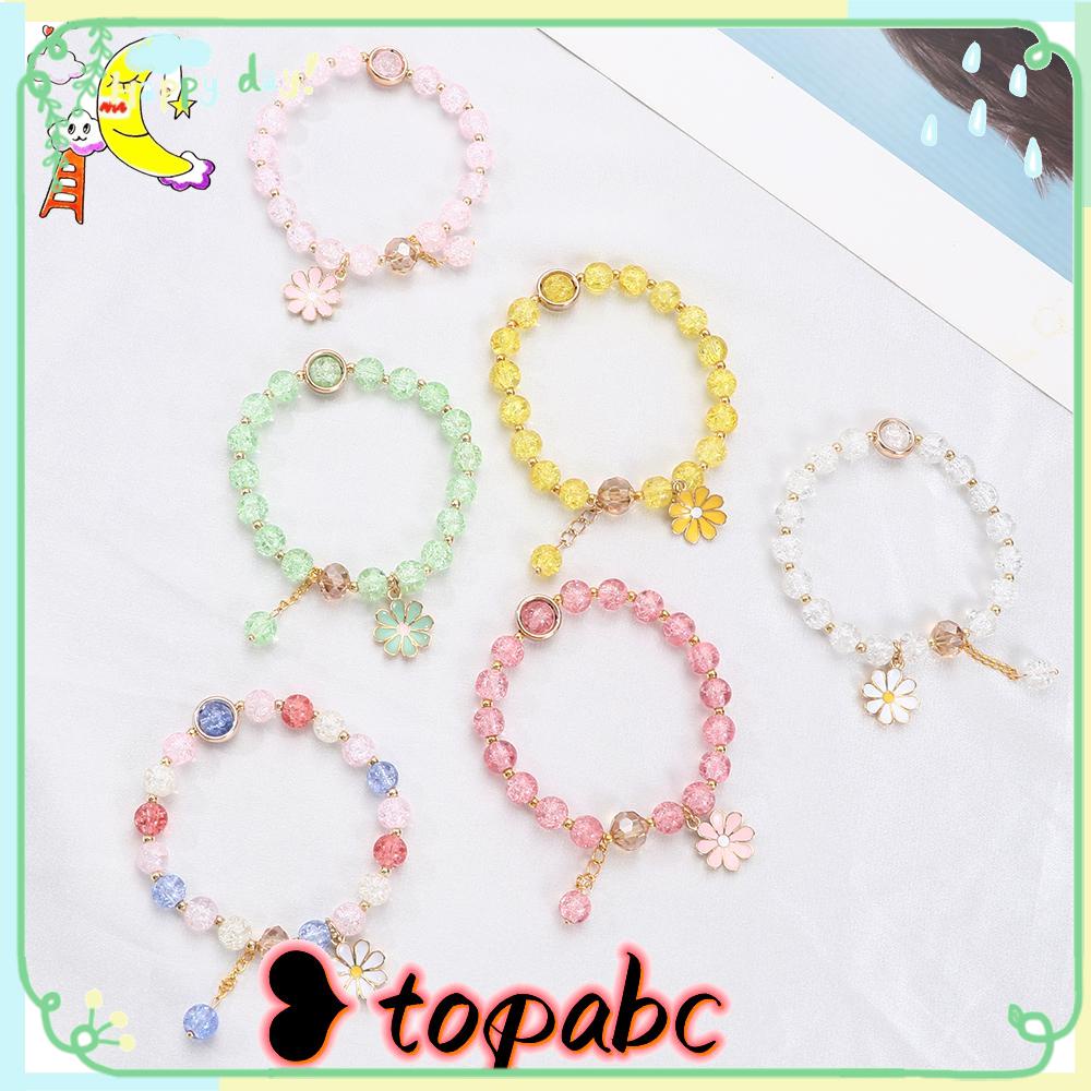 Top Daisy Kecil Gelang Baru Rantai Tangan Warna-Warni Perhiasan Fashion Pesona Cuff Bangles