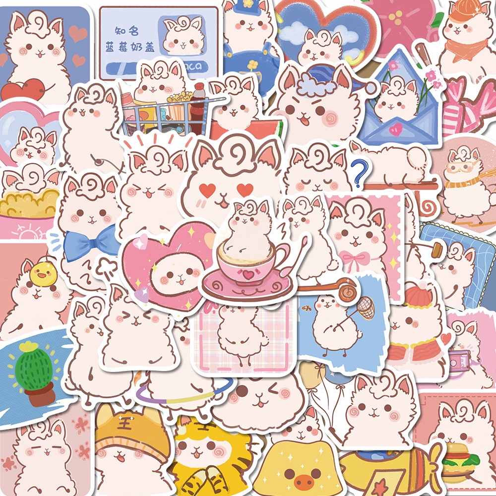 

Stiker Kartun Alpaca isi 25 pcs