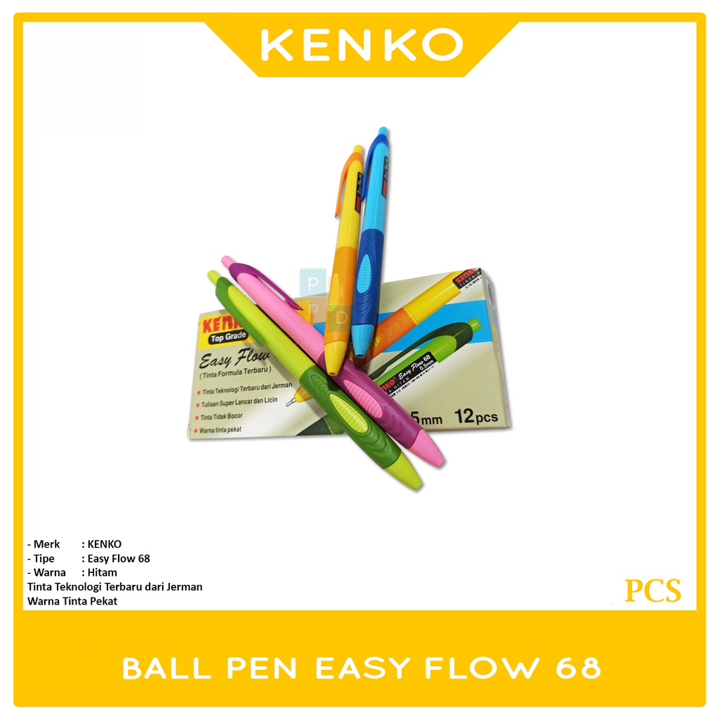 

KENKO BALLPEN EASY FLOW 68 BLACK - PCS