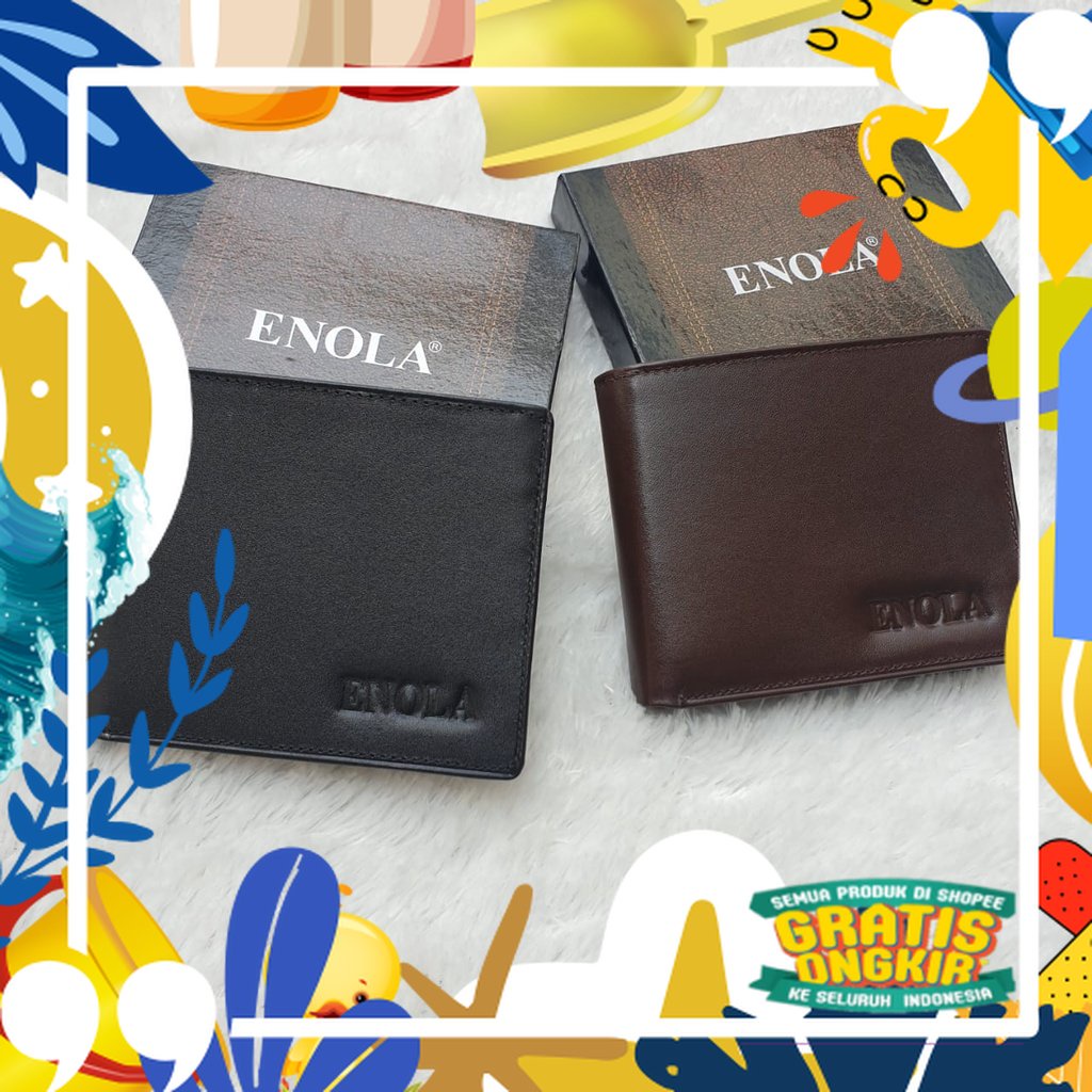 Super Mewah / ENOLA Dompet Pria Kulit Asli Dompet Lipat Cowok Laki Original 3407