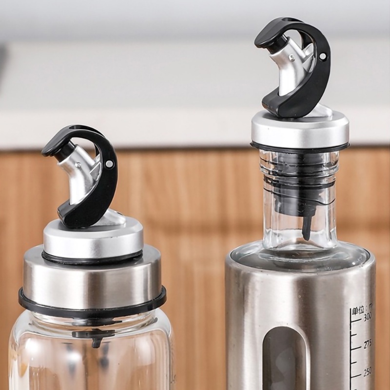 Kitchen Auto Flip Cap Pouring Oil Spout/Cerat Minyak Penuang Anti Bocor Universal Gravity Oil Wine Plug Cap Dispenser