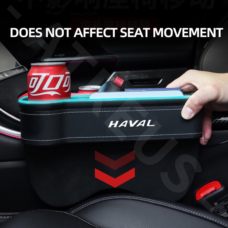 Haval Kotak Penyimpanan Celah Kursi Mobil LED Dengan port charging Seat Side Gap Slit Pocket Storage Untuk H6 Jolion H2 H2s H1 2021 2022 H5 M4 H9