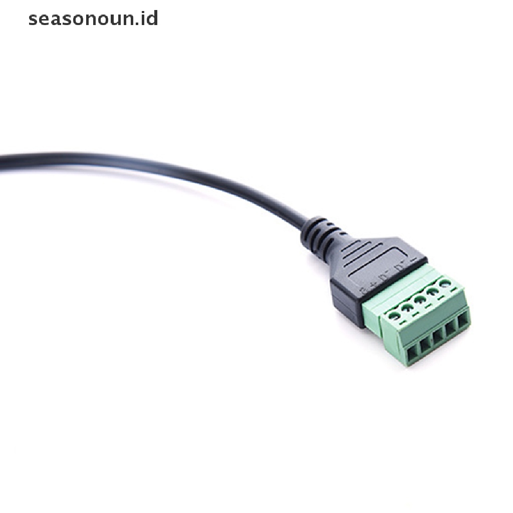 Seasonoun Konektor Sekrup Mini USB Male to 5pin Dengan Kabel Adapter Colokan Terminal Shield.