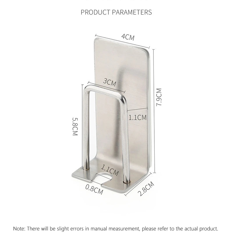 Home Stainless Steel Toothbrush Holder/Kait Penyimpanan Gantung Dinding/Door Storage Heavy Duty Self Adhesive Rack Hanger/Tempat Penyimpanan Topi Tas Jas/Rak Dinding Multifungsi