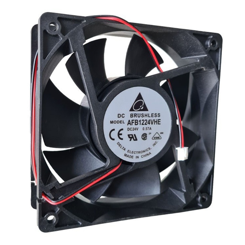 Bt 12x12CM Cooling Fan AFB1224VHE DC24V 4000RPM PC Cooler Radiator 12038kipas Angin 2kabel