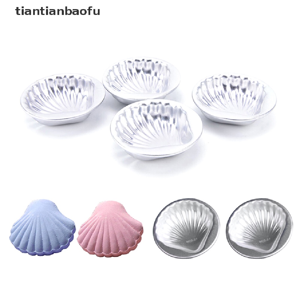 [tiantianbaofu] 5x Crafg Aluminium Alloy Handmade Cetakan Mandi Kue Bersoda Bentuk Kerang Laut Butik