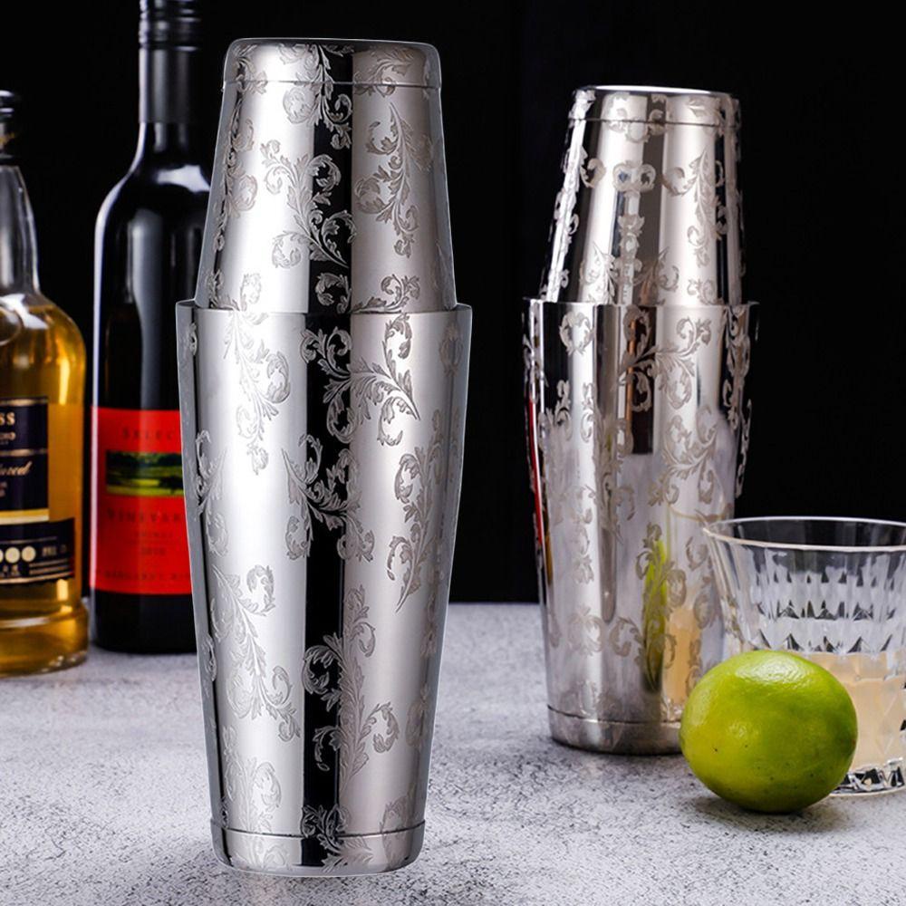 Solighter 750ml Cocktail Boston Bar Shaker Spirit Bartender Dual Design Measure Cup Minuman Spirit Grafir