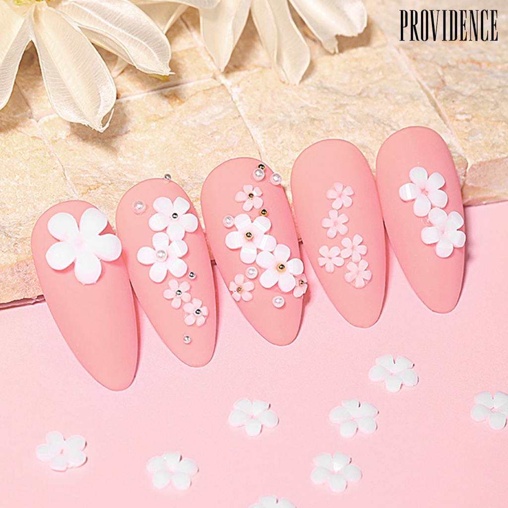 Providence 1kotak Hiasan Kuku Mudah Di Aplikasikan Resin 5kelopak Bentuk Bunga DIY Nail Decal Manicure Tool Untuk Digunakan Di Rumah