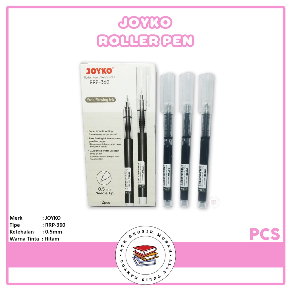 

JOYKO - Pulpen Gel Hitam Roller Pen RRP-360 - Pcs