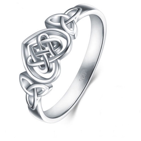 Goldkingdom Aksesoris Perhiasan Fashion Ready Stock Cinta Berbentuk Cincin Perak Disepuh Celtic Knot Engagement Ring