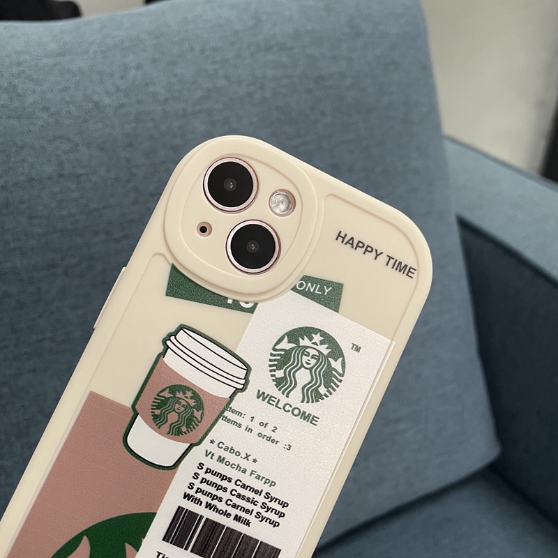 Starbucks SoftCase Apple IPhone 6S 7 8 PLUS XR XS Max IPHONE 11 12 13 14 Pro Max14 PLUS Case Silikon Untuk Pria