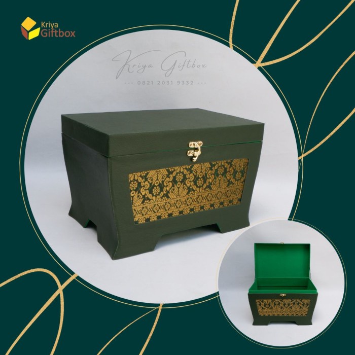 

⭐BISA COD⭐ Giftbox Hamper Model Peti Kaki Warna Hijau | Giftbox Ulangtahun Custom