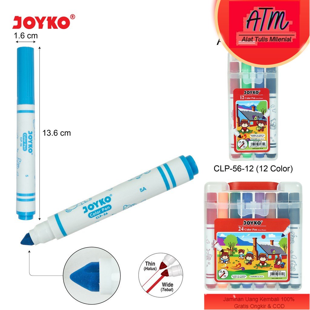 

Pulpen Pena Warna Color Pen Joyko CLP-56