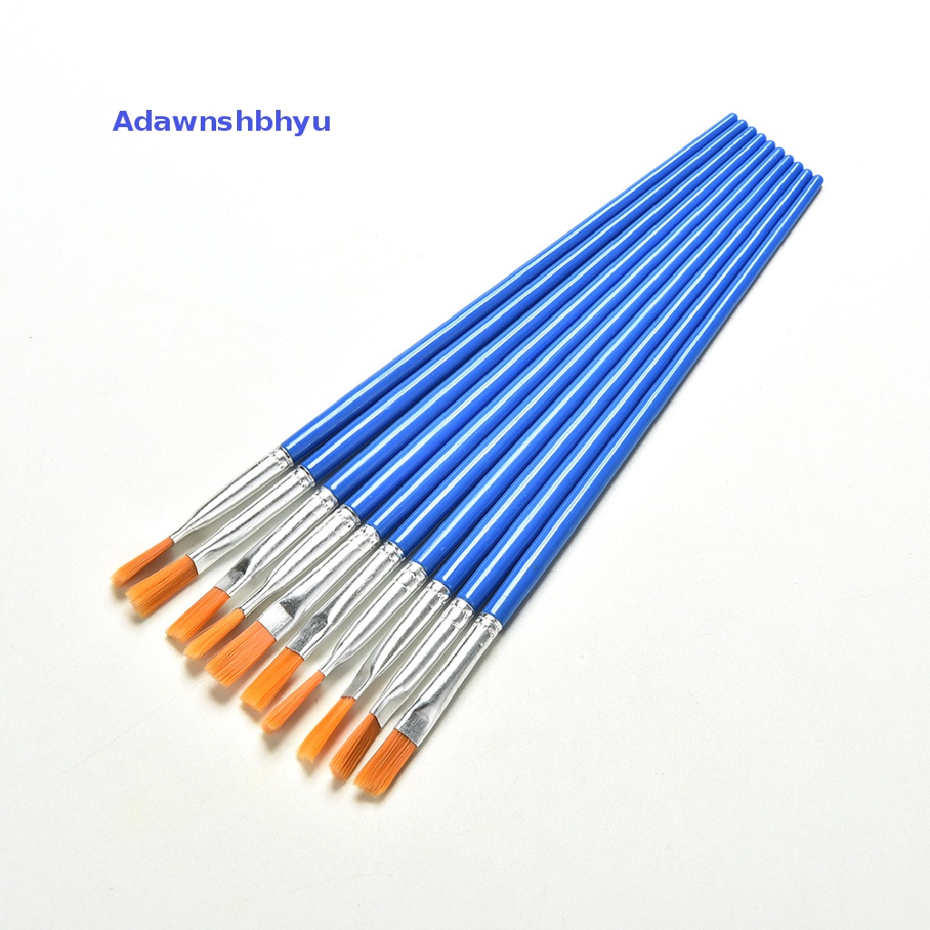 Adhyu 10 Pcs/Set Paint Brush Set New Nylon Blue Brush Kid Watercolor Drawing Paing ID