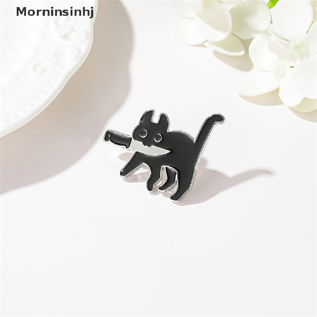 Mornin Kartun Kreatif Kucing Hitam Pemodelan Pop Enamel Pin Kerah Lencana Bros id