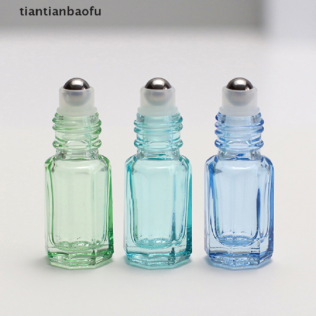 [tiantianbaofu] Botol Rol Kaca Tebal 3ml Botol Roll On Gradasi Warna Butik