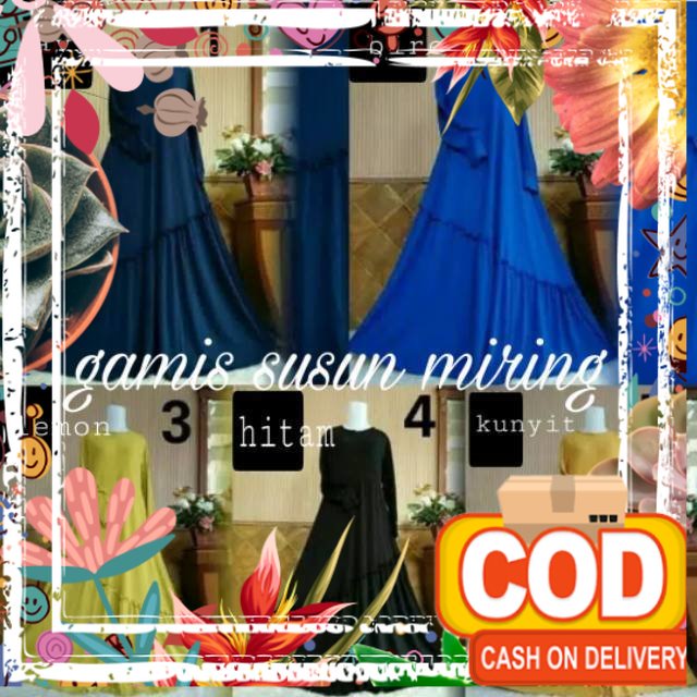 Gamis Jersey Susun Miring / ijo muda tua