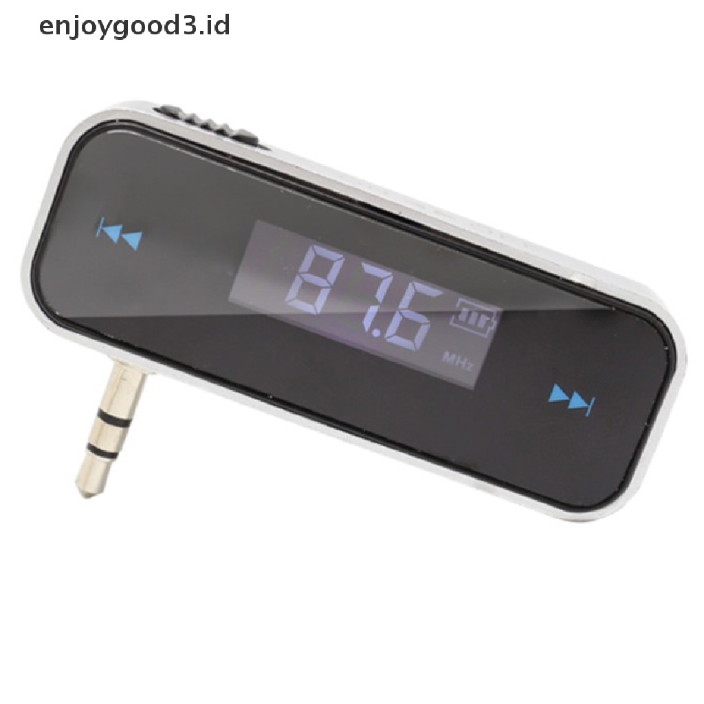 【Rready Stock】 LCD 3.5mm Music Audio FM Transmitter Mini Wireless In-car Transmitter car mp3 Transmitter For iPhone for Samsung iPad （ID）