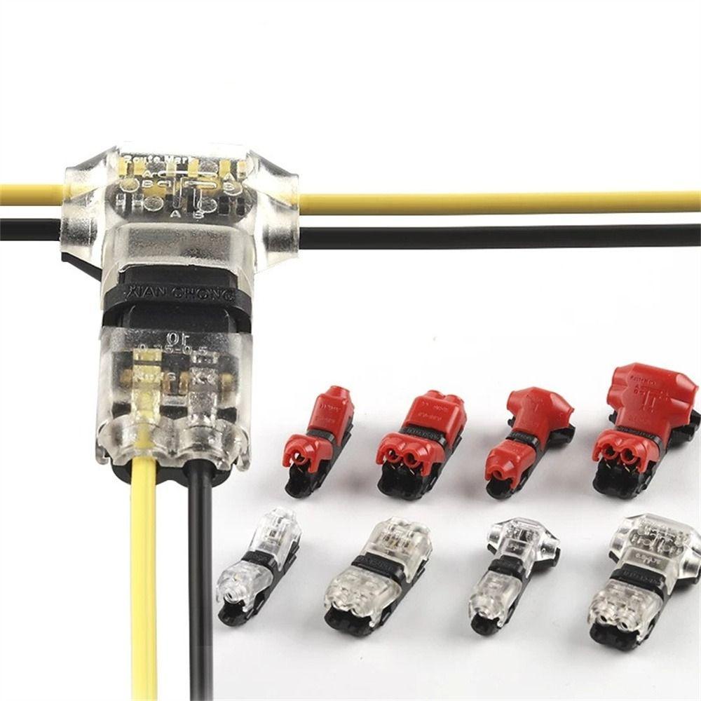 Agustinina Konektor Kawat Listrik T Type I Type 22-18AWG Tanpa Las 2pin Kabel Listrik Mobil