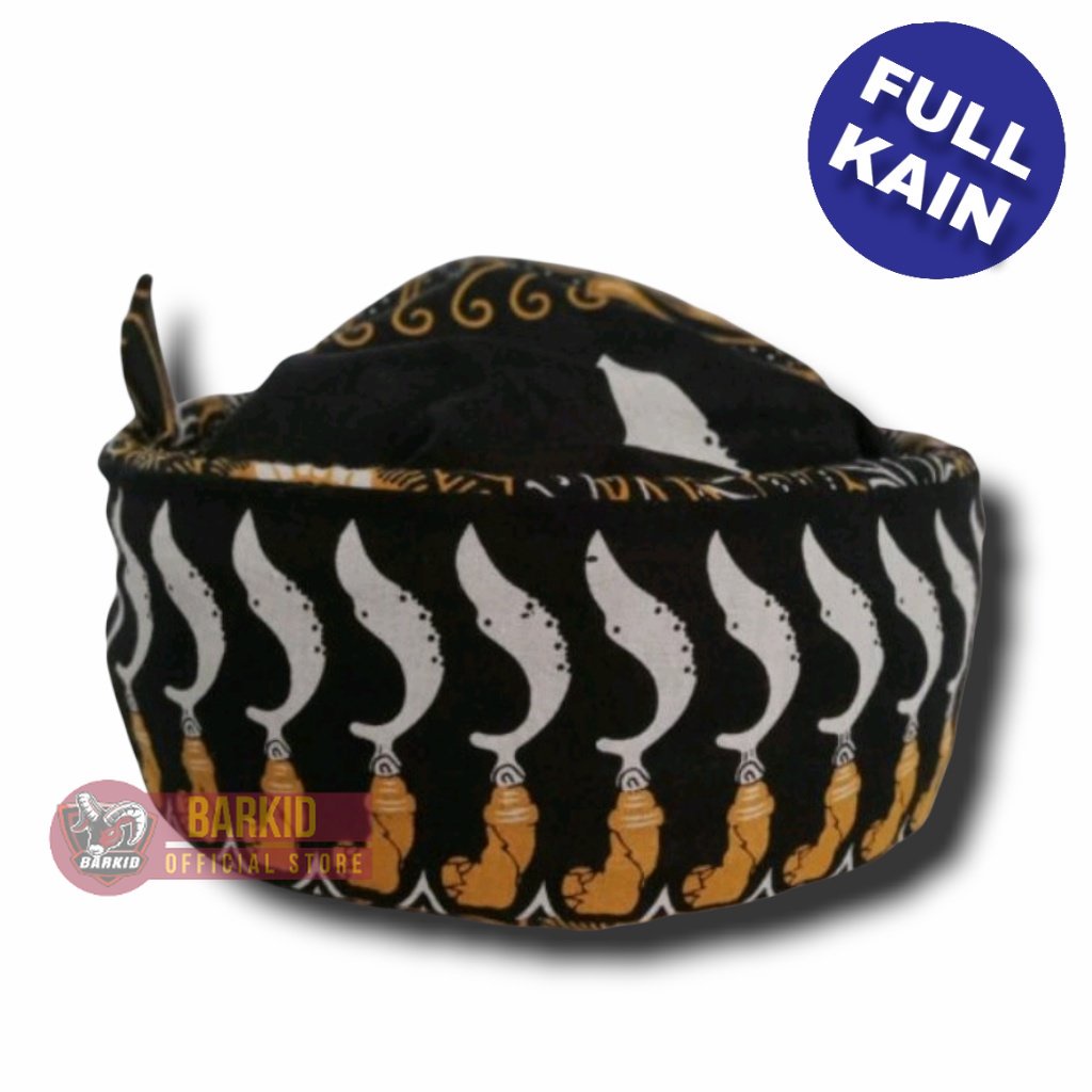 iket Candra sumirat FULL KAIN praktis motif batik kujang kuning permanen tinggal pakai bendo sunda u