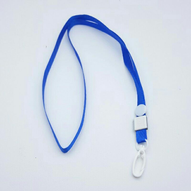 Yamata Tali ID Card Warna BIru / Tali Badge Id Nylon Hook Plastik Spring / Tali Id Card / Gantungan ID Card