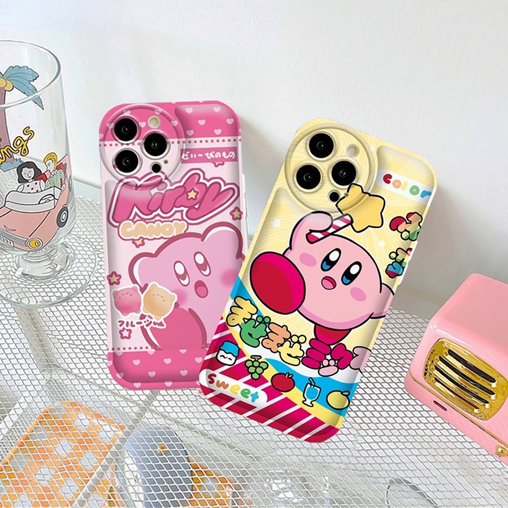 Case OPPO A17 A57 A16 A16K A5S A12 A3S A12E A92 A52 F1S A53 A33 A31 A9 A5 A15 A15S A54 F9 C1 Kirby Kartun Lucu TPU Air Cushion Phone Case Cover