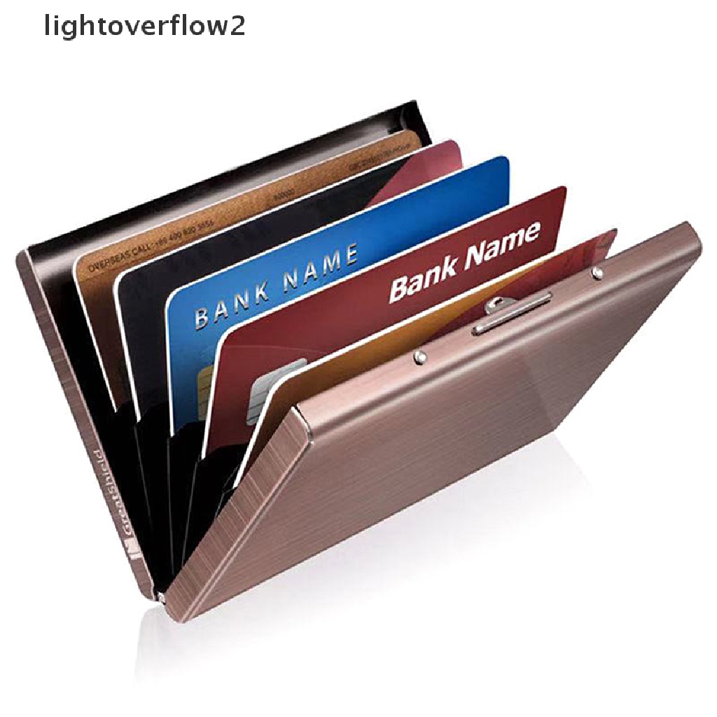 [lightoverflow2] Fashion Aluminium Antik Card Holder Wanita Pria Logam Sapi Kredit [ID]