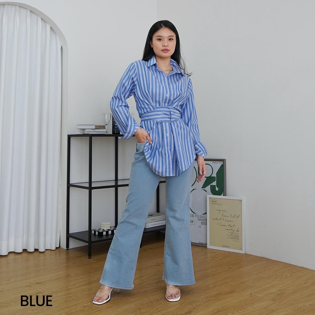 Oversize Shirt Saluria Oldy Atasan Top Blouse Kemeja Wanita