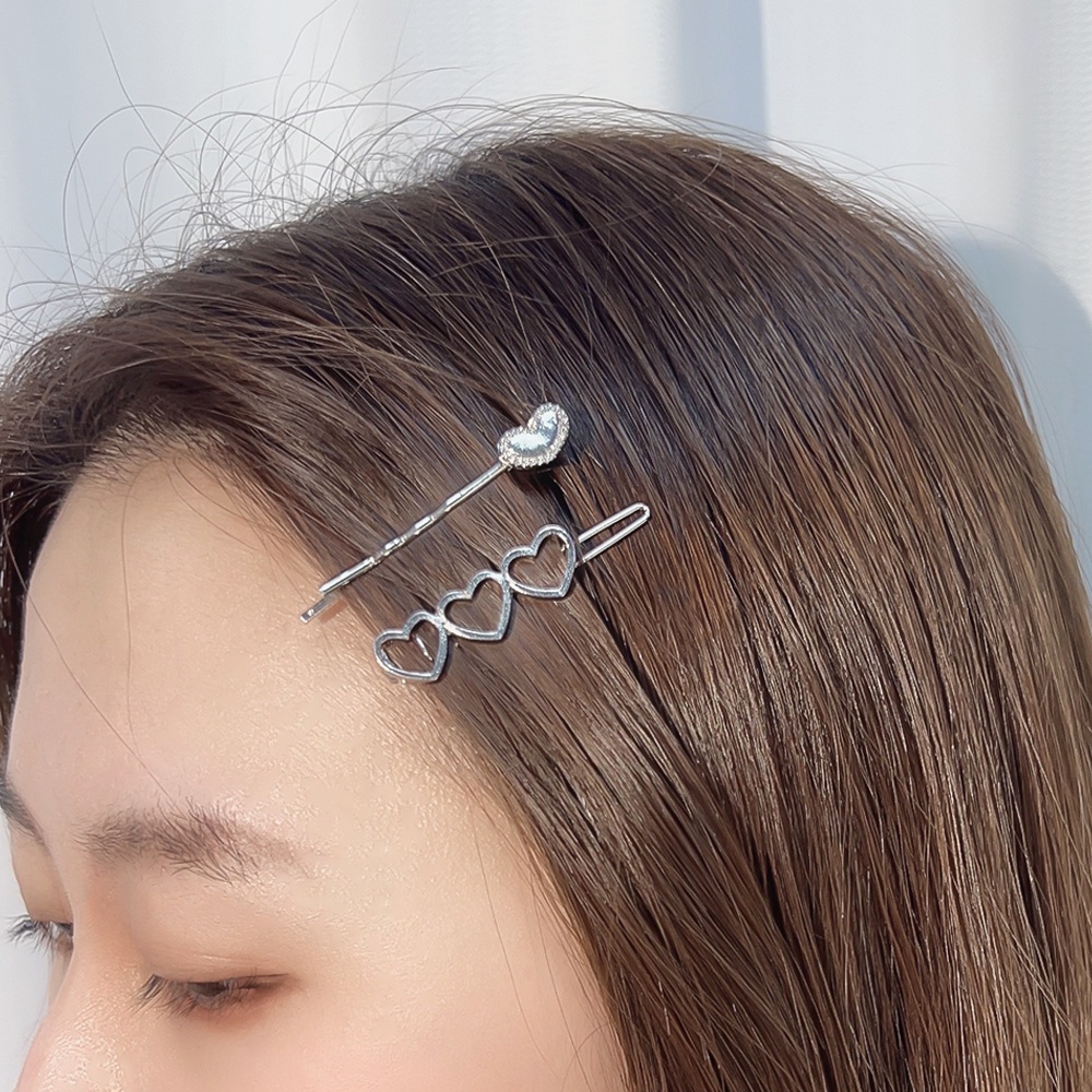 Jepit Rambut Sederhana Set Korea INS Style Hair Pin Sweet love Hair Clip Hiasan Kepala BB Jepitan Gadis Wanita Elegan Aksesoris Rambut Wanita Populer