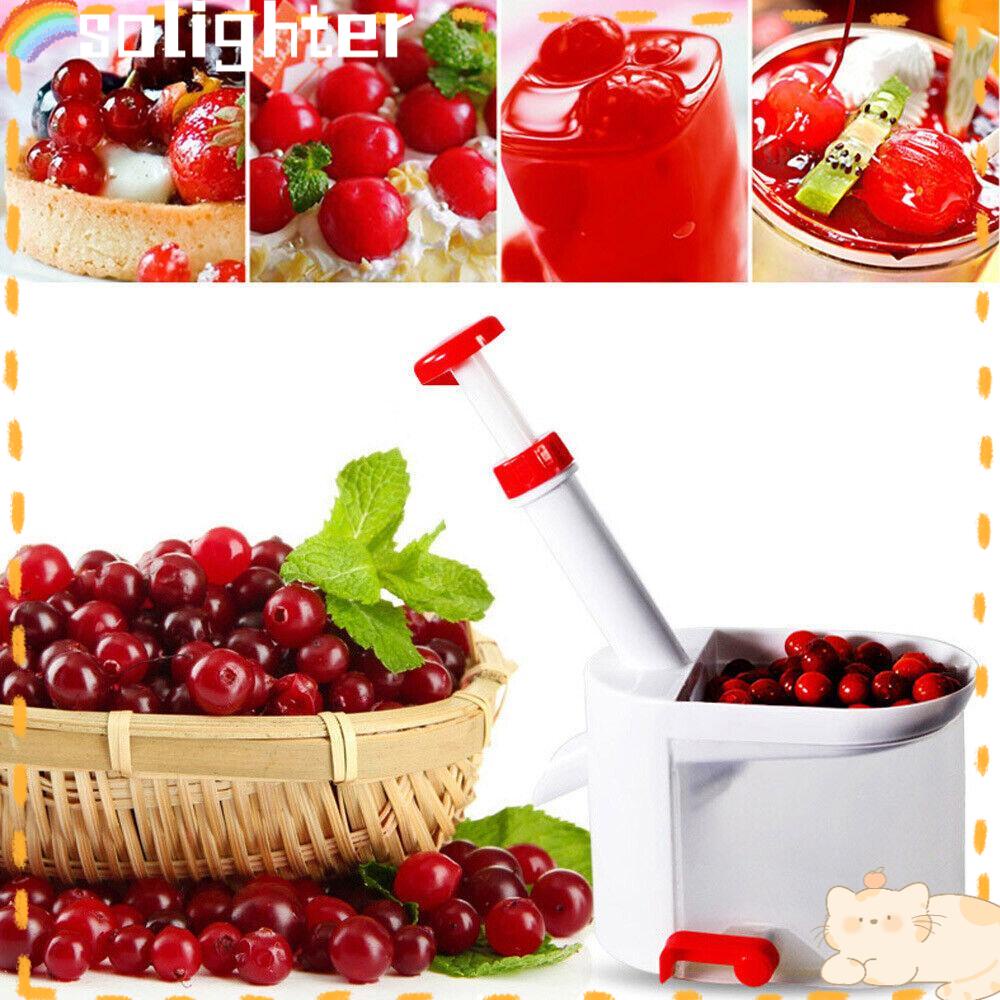 Solighter Cherry Pitter Untuk Buah Praktis Dengan Wadah Alas Hisap Cherry Olive Stoner Remover