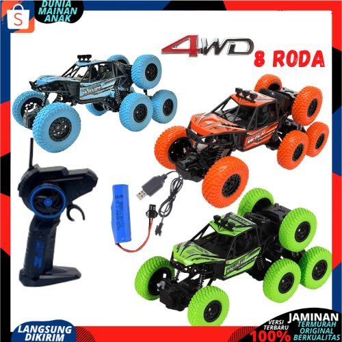 Mainan Mobil Remot Kontrol 8Roda/ RC Rock Crawler Mobil Remote Control 4WD Jeep Off Road Versi New