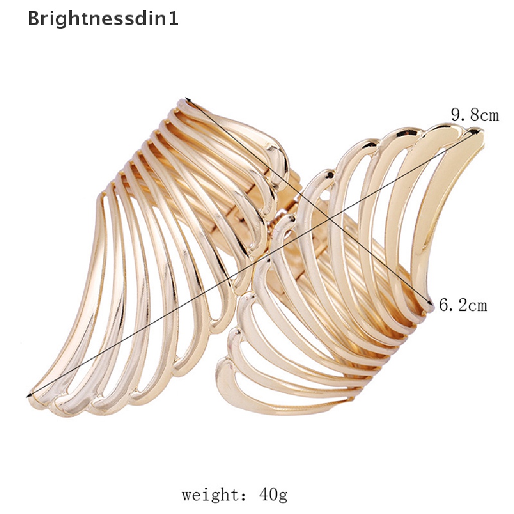 [Brightnessdin1] Tali Klip Gorden Free Punching Metal Light Surface Wings Pattern Buckle Butik Emas