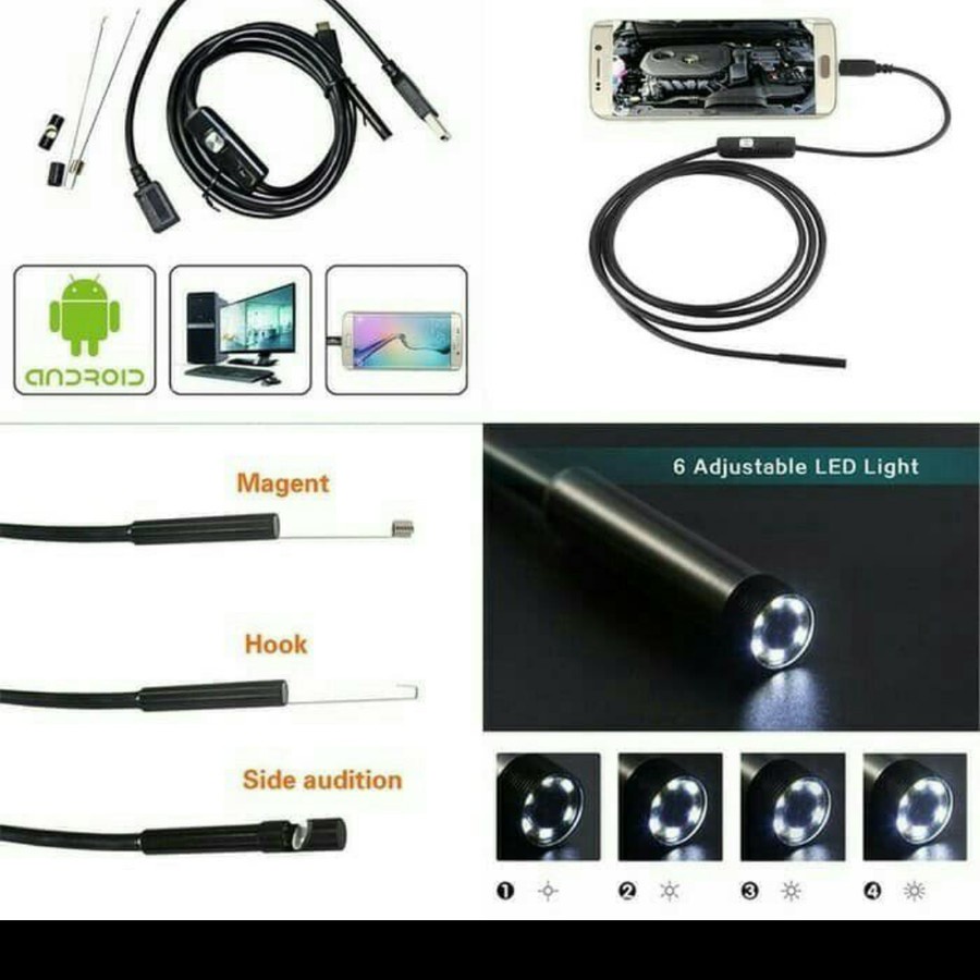 Android Camera Endoscope waterproof Kecil mini Kabel OTG 2m murah