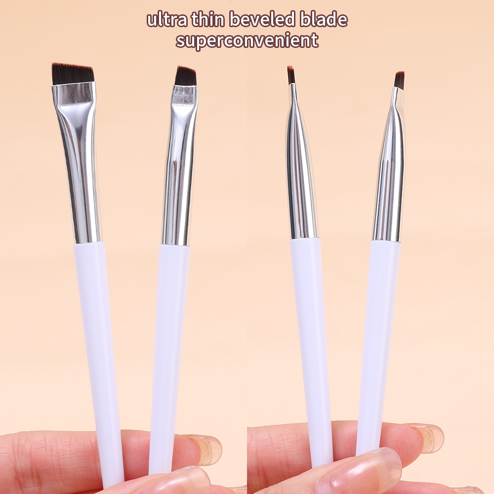 [Harga Grosir] 1pc Kuas Makeup Profesional Kuas Eyeliner Putih Brush Makeup Brush Detailed Brush Gepeng Berbaring Kuas Ulat Sutra Sikat Alis Untuk Wanita Dan Anak Perempuan