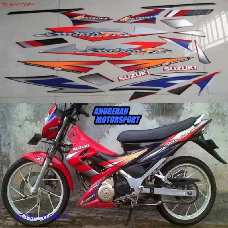 (ORI) striping satria Fu Thailand merah hitam 2004 2005 2006 KUALITAS ORIGINAL PABRIK