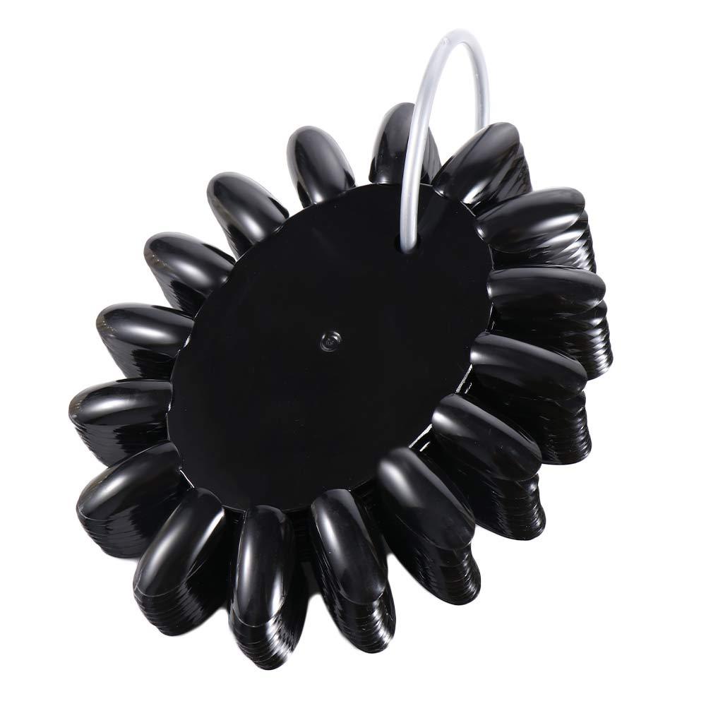 Mxbeauty Fake Nail Art Tips Display Roda Portable Transparan Manicure Alat Latihan Palet Bulat Dengan Cincin Nail Art Polish Color Card