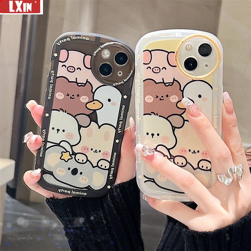 Soft Case Samsung A04 A04E A04S A13 A03 A02S A03S A20S A23 A32 A11 A12 A51 A30 A50 A52 A10 A10S A72 M11 M12 J4 Plus J7 Pro J7 Perlindungan Lensa Cartoon Zoo Sarung Anti Jatuh