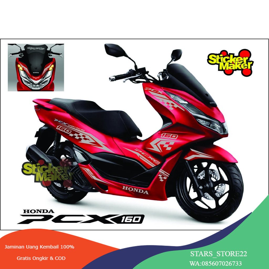 (PREMIUM) CUTTING STIKER HONDA PCX 160 PCX 150 DESAIN 2023 stiker cutting body honda pcx 160 new  20