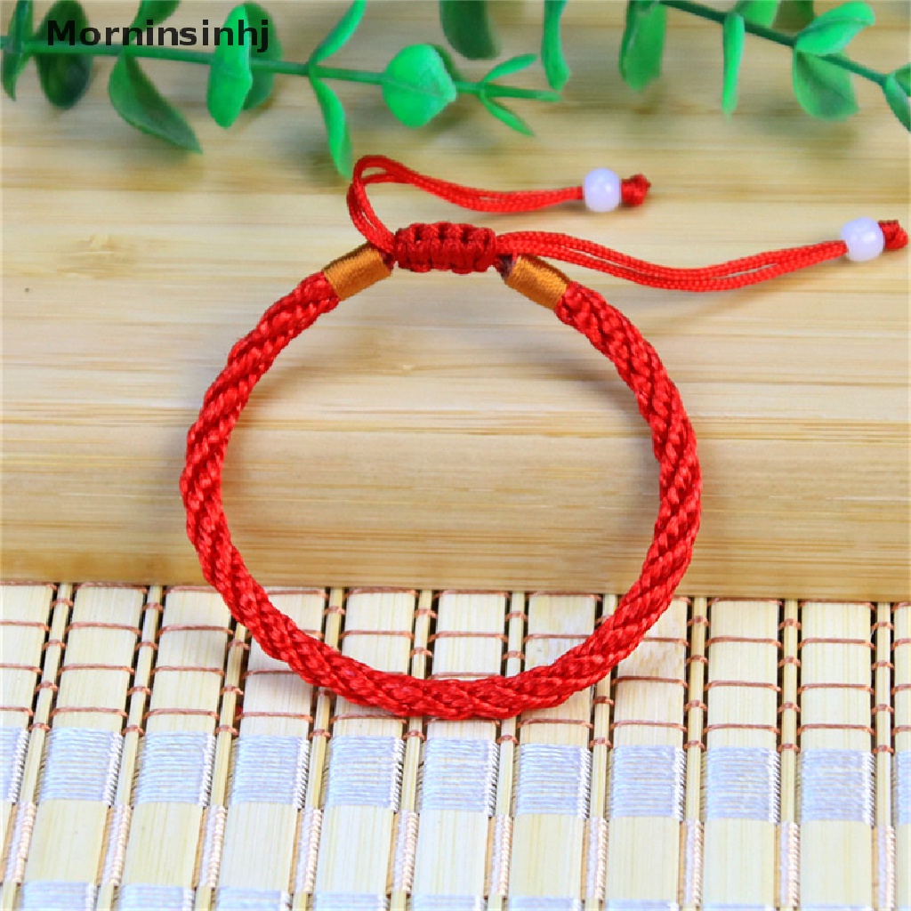 Mornin Wanita Beruntung Buatan Tangan Dikepang Pasangan Braclet Adjustable Beruntung Gelang Tali Merah id