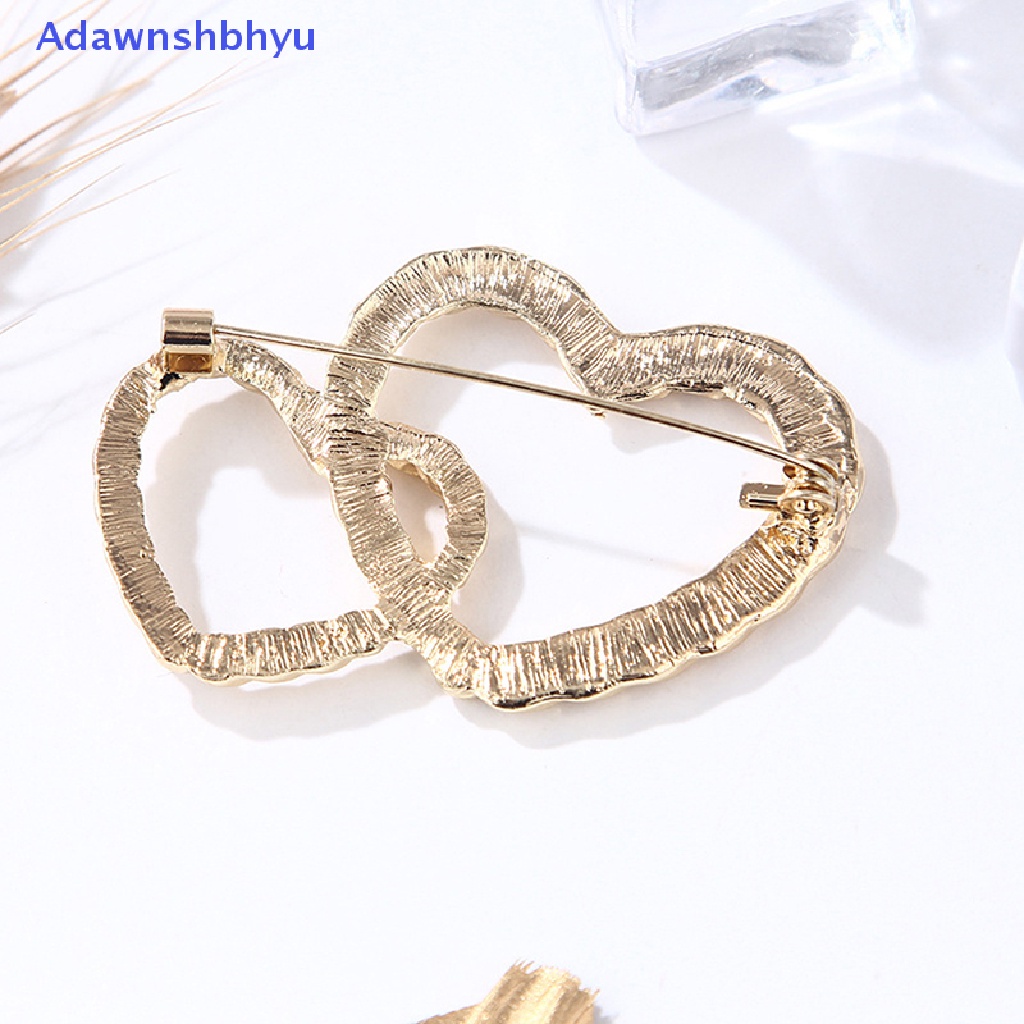 Adhyu Jantung Bros Logam Desain Sederhana Hati Cinta Wanita Unisex Brooch Pin Hadiah ID