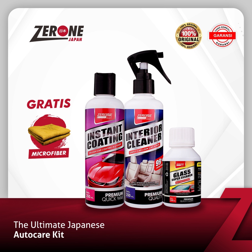 ZERONE Coating Mobil Paket Zerone Japan Glass Super Cleaner / Interior Cleaner / Semi Nano Coating C