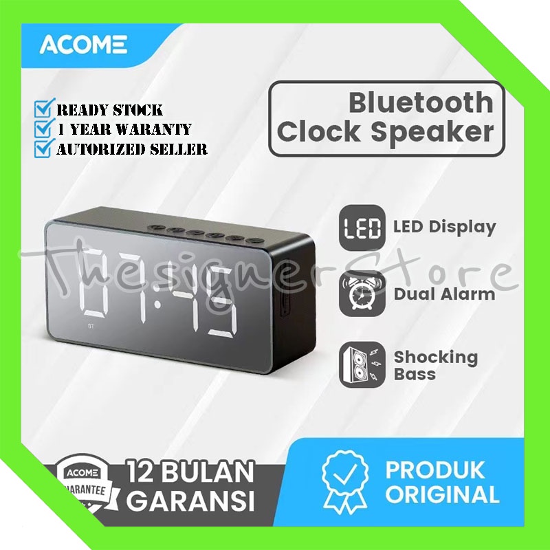 Acome A17 Speaker Bluetooth 5.2 LED Display / Speaker Jam Alarm LED - Garansi Resmi 1 Tahun