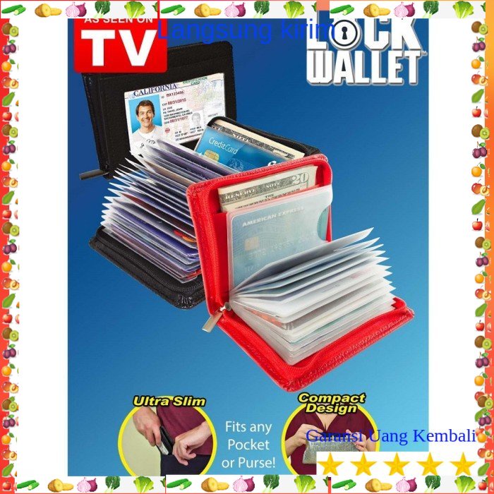 

Lock Wallet Secure RFID Blocking Credit Card Purse / Dompet Kartu Kred